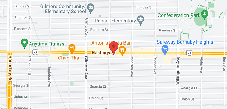 map of 4210 E HASTINGS STREET